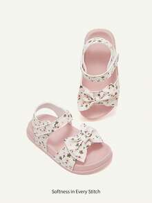 Cozy Pixies 1 Đôi dép xăng đan đế mềm nhẹ, thời trang mùa hè, họa tiết hoa dễ thương, kiểu công chúa cho bé gái, màu trắng. - trắng - Xem 2