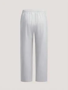 Men's Summer Lightweight Drawstring Waist Tapered Leg Pants, For Fall - Light Grey - View 2