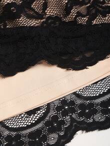 Sweetra Women's Black Lace Bodycon Mini Skirt, Commuter Style - Black - View 4