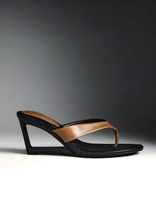 Solezae Sandal đế xuồng quai chữ T thanh lịch, sang trọng dành cho nữ. - Màu nâu  Mocha - Xem 3