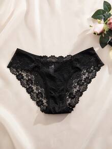 8pcs/Set Romantic Sexy Lace Women's Panties Briefs - Black - View 5