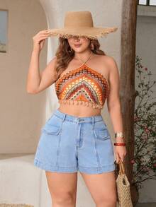 Breezaya Plus Size Women's Vintage Washed Denim Shorts, Spring/Summer Date Night Light Blue - Light Wash - View 7