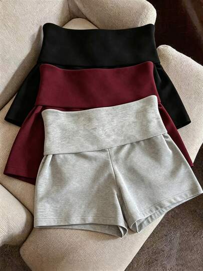 Resyla 3pcs Women's Casual Skinny Sexy Shorts Set, Comfortable Daily Wear, Suitable For Spring/Summer