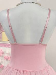 PetitDoll 4件套女士性感芭蕾蕾丝网纱蛋糕裙睡衣套装 - 粉色 - 查看 6