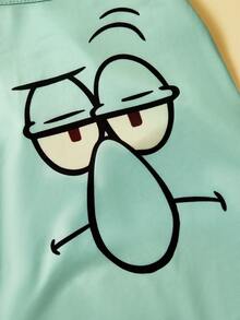 SpongeBob SquarePants | SHEIN 1 件卡通图案印花宠物背心，猫咪衣服，狗狗衣服，尺码 XXS-XXXXL，特小号，特大号，章鱼哥。 - 薄荷綠 - 查看 5