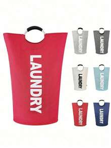 1pc 92L Large Black Laundry Basket Foldable Laundry Hamper Freestanding Tall Clothes Storage Bin For Bathroom Bedroom Home Organization Collapsible - Multicolor - View 13