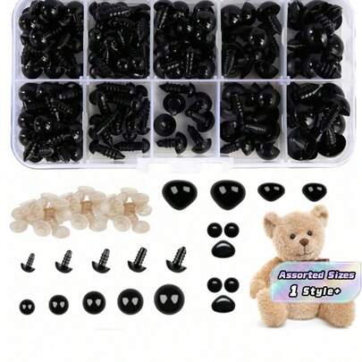 Black Plastic Safety Eyes,Plastic Safety Eyes For Crochet Animal Crafts Doll Eyes,Assorted Sizes Plastic Doll Eyes For Plush Animal And Teddy Bear Craft Making