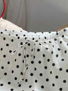 SHEIN EZwear 女士休闲波点印花短裤，适合春夏、日常通勤、约会、派对、秋冬、圣诞节、新年、感恩节、婚礼、海滩、毕业典礼、时尚、优雅、休闲、外出、约会、预订、通勤、闪亮、情人节、优雅、度假、休闲、Y2K、外出、毕业典礼等各种场合。 - 彩色 - 查看 4