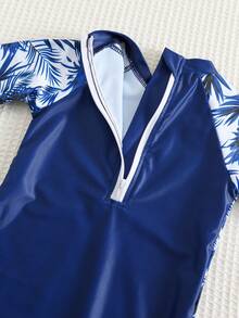 SHEIN 男婴夏季休闲度假泳衣，长袖长裤泳装，潜水服，适合海滩、温泉、游泳池等场所。 - 彩色 - 查看 6