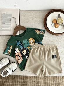 SHEIN Baby Boy Casual Cartoon Print Top, Suitable For Spring/Summer - Multicolor - View 5