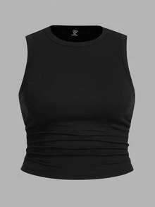 Comfortcana Bộ 3 áo tank top cỡ lớn, kiểu dáng thường ngày, màu trơn và họa tiết da báo, ôm dáng, thích hợp cho mùa hè. - Nhiều màu - Xem 5