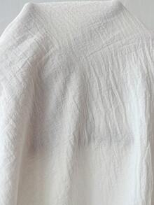 Weeklong Women's Plus Size White Summer Smart Casual Outfit,V-Neck Short Sleeve Fitted Top & Loose Pocket Lined Pants Everyday Comfortable Casual Wear Set - White - View 8