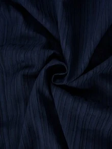 EMERY ROSE Plus Size Solid Color Casual Pleated Loose Beach Vacation Pants Fall - Navy Blue - View 5