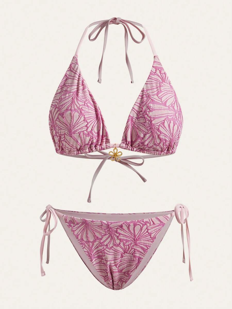Anewsta Bộ bikini hai mảnh gợi cảm buộc dây cổ và quần tam giác dành cho nữ, thích hợp mặc đi biển mùa hè. - Nhiều màu - Xem 1