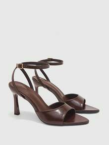 CUCCOO BIZCHIC Women's Fashionable Elegant Minimalist High Heel Sandals For Christmas Valentine's Day Summer Shoes - 7801 dark brown - View 2