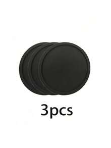 1/3/6PCS Black Silicone Cup Coasters Drinks, Heat Resistant Glass Cushion, Coffee Table&Bar Furniture Protection&Hot Cup Mat Christmas For Holiday Gift Giving - Black - View 9