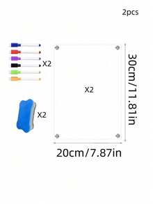 1 Bảng kế hoạch tuần bằng acrylic từ tính 2mm kèm 6 bút viết bảng trắng và bộ tẩy từ tính, thích hợp cho văn phòng, nhà cửa, làm lịch ghi chú, trung tâm nhắn tin, quà tặng ý tưởng đang thịnh hành. - trắng - Xem 11