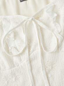 SHEIN PETITE CURVE 大码女式纯色极简迷你连衣裙，夏季，度假装，复古风，乡村风，外出，教师装，约会，野餐，派对，舞会，节日，生日装，田园风连衣裙，下午茶连衣裙，挤奶女工连衣裙，法式连衣裙，夏季连衣裙，春季女装 - 杏色 - 查看 4