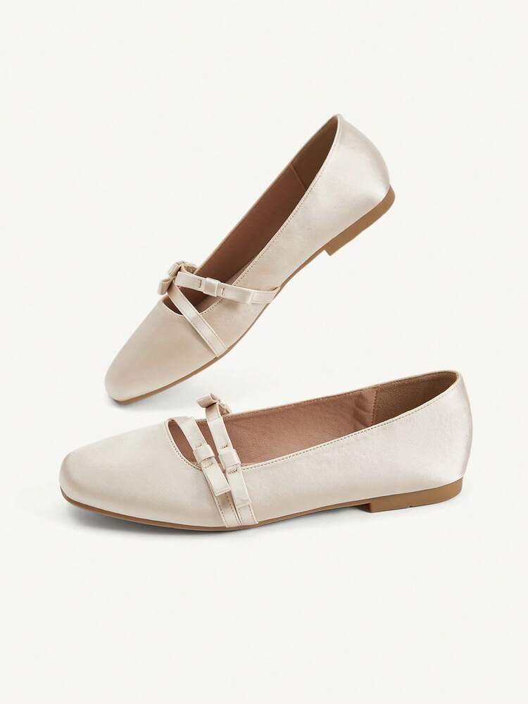 CUCCOO CHICEST Women's Flat Slip-On Shoes, Mesh Embroidery Square Toe Mules, Elegant & Charming Style Elegant Shoes Wedding Shoes