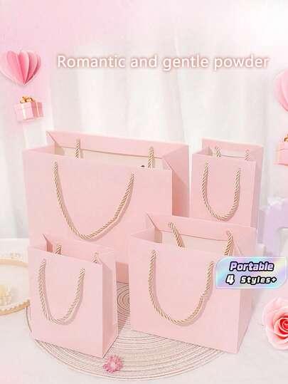 1pc Pink Wedding Gift Bag, Birthday Gift Packaging Bag, Cosmetic Lipstick Gift Bag, Holiday Party Gift Packaging Bag