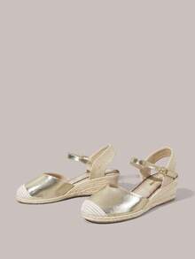 Styleloop Giày nữ màu mơ, be, dây thừng gai rỗng, kiểu sandal đế xuồng mũi nhọn, gót cao, quai ngang, phong cách Bohemian, thích hợp cho kỳ nghỉ, mùa hè, đồ dùng cần thiết khi đi du lịch. - Vàng - Xem 2