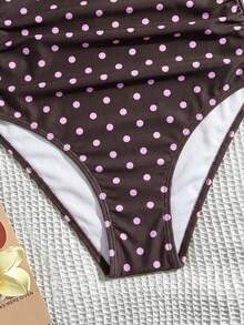 SHEIN 少女碎花连体泳衣及罩衫两件套 - 彩色 - 查看 4