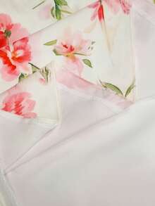 SHEIN LUNE 女款優雅花卉印花喇叭裙，夏季休閒派對度假假日，復古波希米亞街頭風 - 彩色 - 查看 6