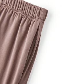 LUVLETTE Bộ đồ ngủ mùa hè thoải mái làm từ chất liệu TENCEL™ Modal màu nâu nhạt, gồm áo hai dây và quần short, mềm mại, thoáng khí, thích hợp mặc ở nhà. - màu nâu - Xem 13