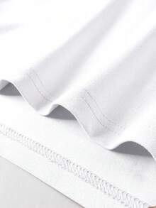 Resyla Áo thun nam cỡ lớn tay ngắn dáng rộng, in hình tiếng Anh, đa năng, thích hợp cho hoạt động ngoài trời, học sinh, mặc hàng ngày, mùa hè. - Nhiều màu - Xem 3