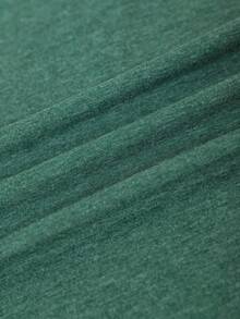 EMERY ROSE Camiseta ajustada de manga corta con cuello redondo y gráfico minimalista de loto, adecuada para el verano, tallas grandes para mujeres - Verde - Ver 4