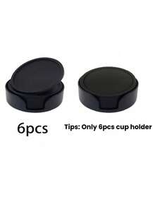 1/3/6PCS Black Silicone Cup Coasters Drinks, Heat Resistant Glass Cushion, Coffee Table&Bar Furniture Protection&Hot Cup Mat Christmas For Holiday Gift Giving - Black - View 8