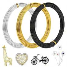 Dây kim loại mềm dẻo mạ vàng/bạc/đen, kích thước 2mm x 5 mét, dùng để làm trang sức, xâu hạt và các vật dụng thủ công khác. - Nhiều màu - Xem 3