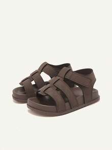 Cozy Pixies 1 Đôi Sandal Bệt Trẻ Em Nam Bé Trai Màu Nâu Socola, Đế Mềm, Nhẹ, Thời Trang Mùa Hè, Đa Năng, Vui Nhộn, Dùng Đi Chơi, Đi Biển, Nghỉ Dưỡng - Màu nâu Sô-cô-la - Xem 4