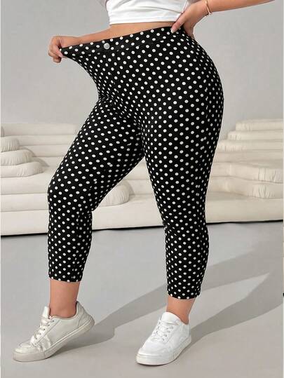 Solflare Plus size stretch strakke veelzijdige cropped broek