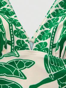 Swim Oasis Maiô feminino de uma peça com estampa botânica e calça integrada - Multicolorido - Ver 12
