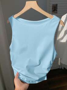 Comfortcana Camiseta de tirantes de algodón puro, primavera/verano - Azul - Ver 5