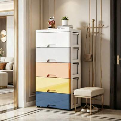 1 Tủ đựng đồ bằng nhựa đa năng hiện đại, hình chữ nhật màu trắng, hoàn hảo để cất giữ đồ chơi, quần áo, sắp xếp đồ đạc trong nhà, hộp đựng đồ chơi dưới gầm giường.