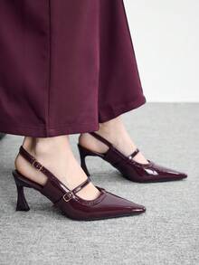 CUCCOO BIZCHIC Giày cao gót nữ - Màu Đỏ Sâu - Xem 6