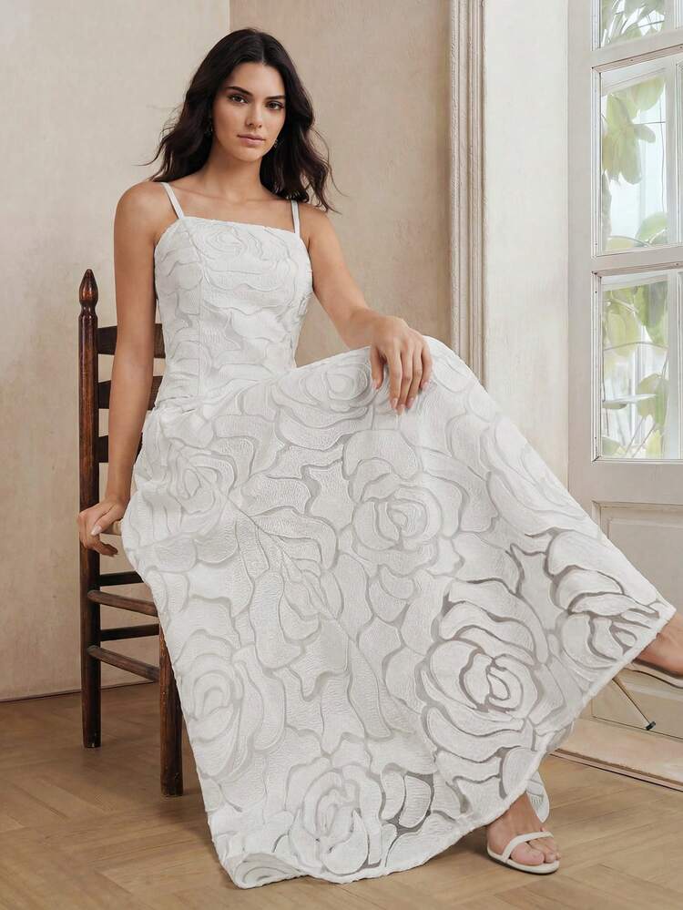 Women's Elegant Commuter Solid Color Jacquard Skirt With Belt