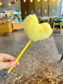 Joivida Cute Fluffy Heart-Shaped Pen With A Pom-Pom Top, A Compact Tool For Journaling And Writing, An Aesthetic Ballpoint Pen Perfect For Creative Note-Taking, An Adorable Desk Stationery Choice, And A Thoughtful Gift Option(Random Color) - Multicolor - View 11