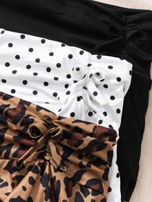 SHEIN 三件套少女优雅褶皱迷你连衣裙，休闲褶皱腰身A字裙，内置安全短裤，百搭夏季沙滩裙，可搭配T恤、背心、Polo衫，四季皆宜 - 彩色 - 查看 5