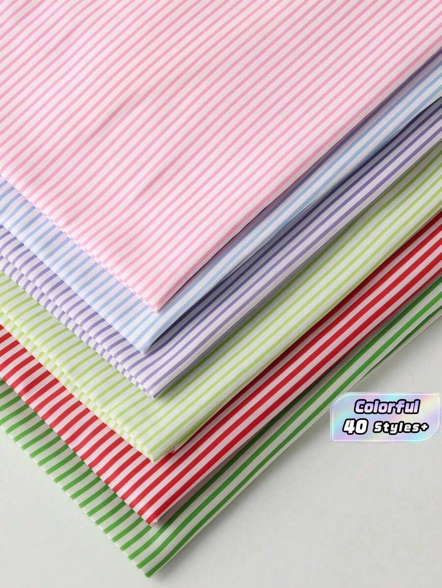 Tela de camisa a rayas de colores - Material de costura DIY con estampado multicolor para camisas de moda, confección de vestidos y proyectos artesanales - Multicolor - Ver 1