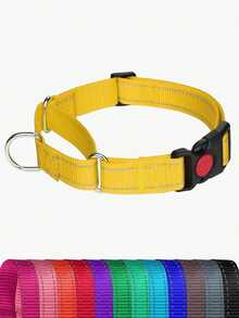 1PC Heavy Duty Reflective Nylon Martingale Dog Collar No Pull Training Collar L Adjustable For Small Medium Large Dogs Pet Training Gear Walking Accessories - Multicolor - View 33