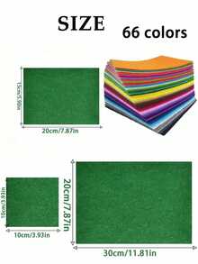 22/66PCS Random Color Craft Felt Sheets Thick Non-Woven Fabric For DIY Sewing Projects Crafts Cutting Shaping Home Decor Supplies - Multicolor - View 13