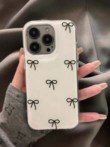 Cute Sparkling Case For 17 Pro Max, 16, 15, 14 Plus, 13, 12, 11 - Luxury Glitter Soft Silicone Cover - Bow - View 14