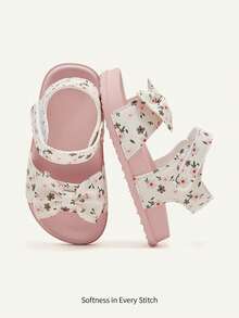 Cozy Pixies 1 Đôi dép xăng đan đế mềm nhẹ, thời trang mùa hè, họa tiết hoa dễ thương, kiểu công chúa cho bé gái, màu trắng. - trắng - Xem 1