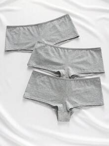 Ocili 3 piezas de bragas cómodas de unicolor para mujer, adecuadas para uso diario - Gris Oscuro - Ver 4