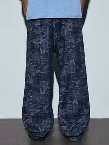 Modcrash Quần jeans ống đứng cạp trung ONE.DINY kiểu Mỹ, chất liệu jacquard, thoải mái và thanh lịch, thích hợp làm quà tặng dịp lễ. - Màu xanh lam - Xem 2