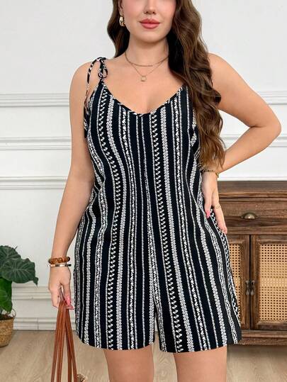 SHEIN LUNE Mono informal de mujer de talla grande con parches de colores