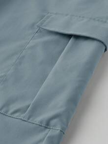 Manfinity Hypemode Men's Casual Solid Color Drawstring Cargo Shorts - Baby Blue - View 7